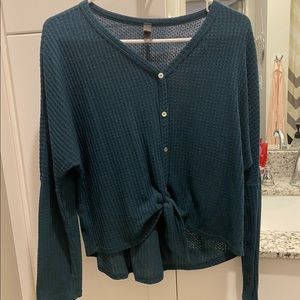 Alya teal long sleeve top
